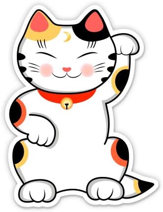 GT Graphics Maneki Neko Cat - 3 налепница за винил - за лаптоп за автомобили I -рампа Телефон Хард капа - водоотпорна декларација