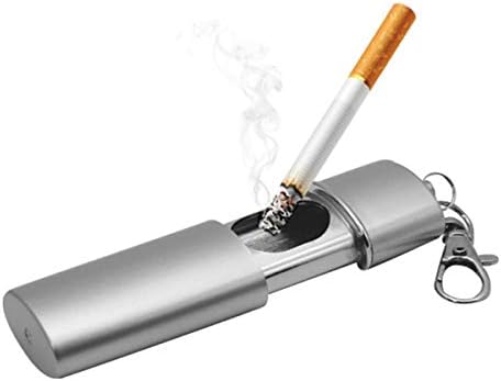 Ecyc Pocket Ashtray без чад од легура од легура на автомобили Преносен клуч за прицврстување на тастатура Дома цигара држач за пепел