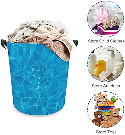 FODUODUO за перење корпа за перална водна слика на базен, чиста алишта за перење со рачки што се преклопуваат валкана облека