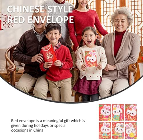 60 парчиња Кинески Новогодишни Црвени Пликови Хонг Бао Среќни Џебови За Пари Црвен Зајак Година Џебови За Пари Пликови За Подароци