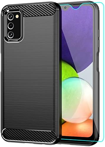 Случајот на Yuanming Galaxy A03S, случајот Samsung Galaxy A03S со заштитник на екранот HD, флексибилен апсорпција на шок-апсорпција TPU Cove