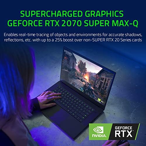 Разер Блејд 15 Напреден Лаптоп За Игри 2020: Intel Core i7-10875H 8-Core, NVIDIA GeForce RTX 2070 Super Max-Q, 15.6 FHD 300Hz,