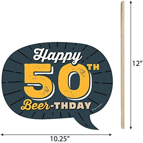Голема точка на среќа Смешни овации и пива до 50 години - 50 -ти роденденски партиски штанд за кабини - 10 парчиња