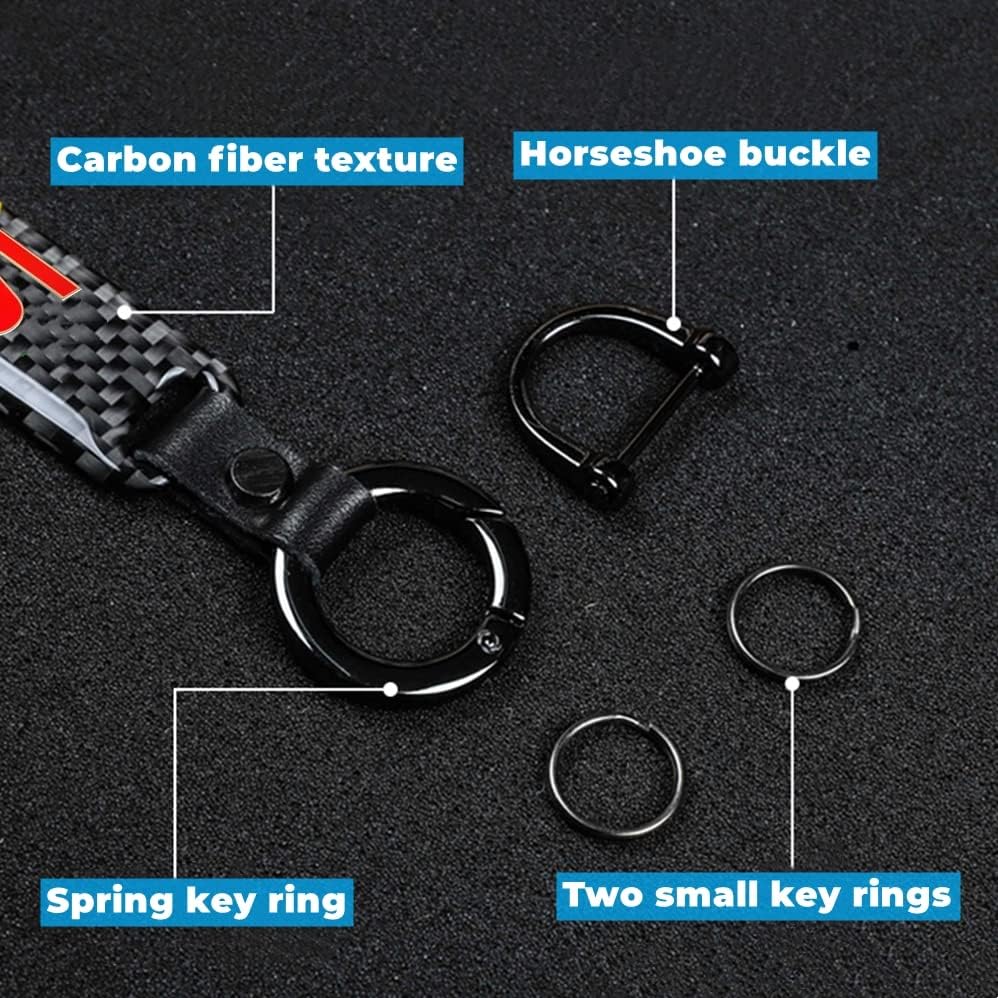 Huiants Carbon Fiber Style Carcheain Si Amblem Key Chiner Cey Chiner компатибилен со додатоците на Honda Civic Si