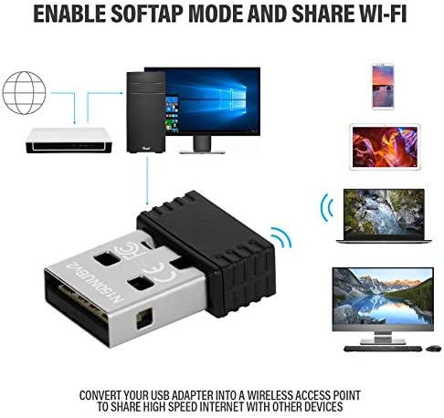 ROSEWILL USB WiFi Нано Адаптер Dongle, N150 Безжични Брзини до 150mbps на 11n Мрежа, Малина Pi/Pi 2 Компатибилен