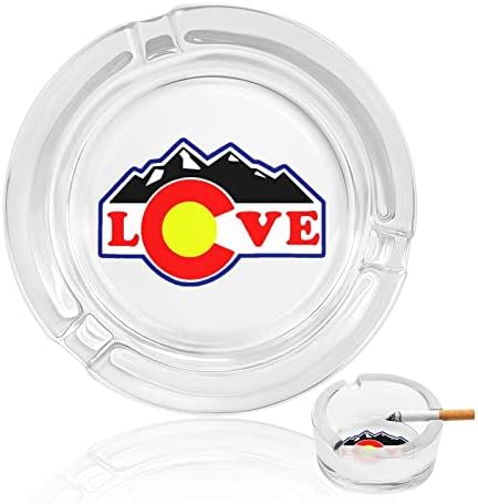 Го сакам стаклото во Колорадо стакло за цигари со тркалезни ленти за пепел за домашна канцеларија и ресторани