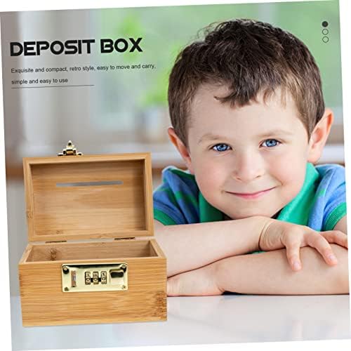 Кутија за пари од абаодам со контејнери за заклучување играчки со капаци за гроздобер кутија за складирање рустикална маса декор