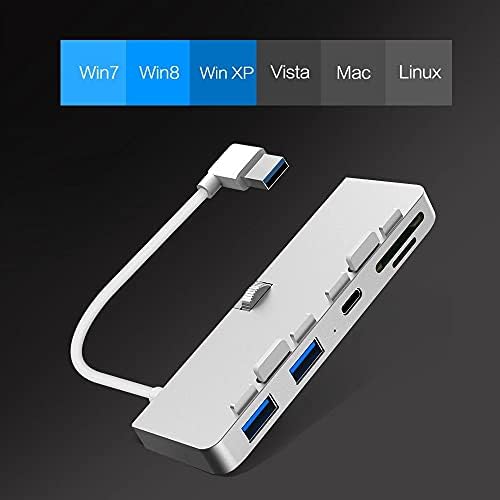 SHYPT Мултифункционален USB Сплитер,АЛУМИНИУМСКА Легура USB 3.0 Центар Адаптер Сплитер Со Sd/TF Картичка Читач