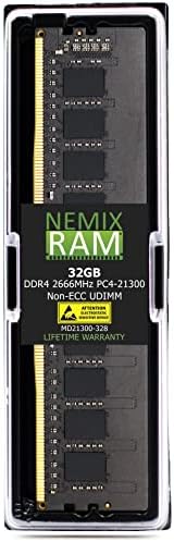 Nemix RAM меморија 32 GB DDR4-2666 PC4-21300 Не-ECC UDIMM Unbuffered Memory Upgrade за Dell PowerEdge T150 кула