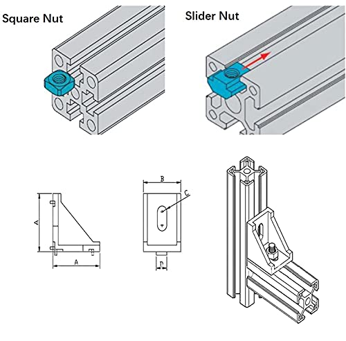 MSSOOMM T TYPE 3060 Aluminum Extrusion Профил Европски стандарден анодизиран црна линеарна рамка за шини за 3Д печатач и CNC DIY,