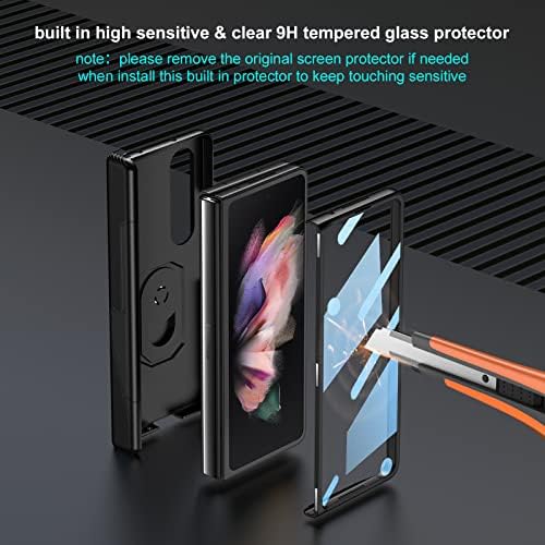 Либигл Компатибилен Со Samsung Galaxy Z Fold 3 Случај [Тежок Заштитен][Капак На Објективот На Камерата][Безбедно За Држење Со Прстен][Заштита