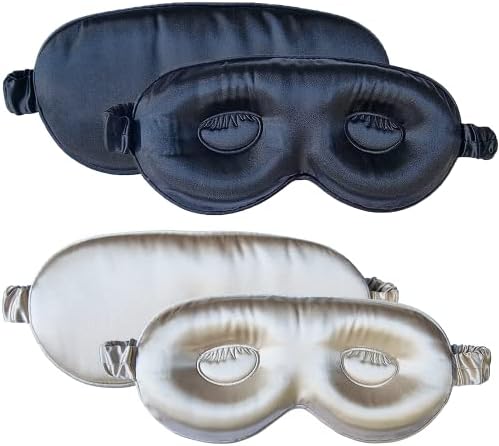 МАТАСЕ Свила Вашиот Живот Свилена Маска За Очи - 3д Контурирана Маска За Очи За Спиење, Маска За Спиење За Покривање На Очите