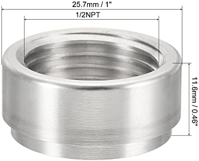 Меканиксити Заварување на Фитинг Бунг 1/2НПТ Женски Конектор За Навој Од Алуминиумска Легура Сребрен тон 2 парчиња