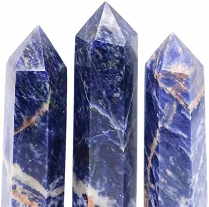 Sutey 1PC 80mm-100mm Природно сино кристално заздравување кварц со точка од сандолит Погоден за домашни кристали