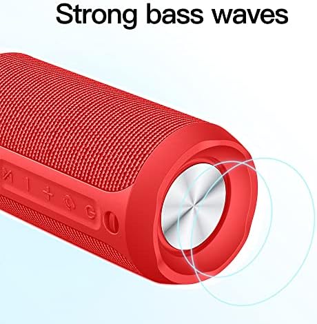 Водоотпорен преносен преносен звучник со Bluetooth - 20W Louder Wireless Sounder со 20 часа играње време, TWS спарување, RGB светла и слот за TF - совршен за плажа и базен, црвена боја, црве?
