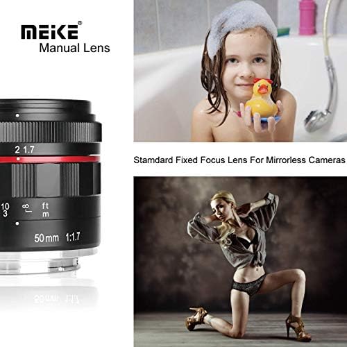 Meike 50mm F1.7 Рачен леќа за фокус за целосна рамка на Sony E-Mount без огледало A6300 A6000 A6500 Nex3 Nex7 A7 A7II A7RIII