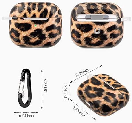 AirPods 3 Case, AirPods 3rd Generation Case Leopard For Women Girls Заштитни капаци на куќиштето на AirPod за Apple AirPods 3 со клуч