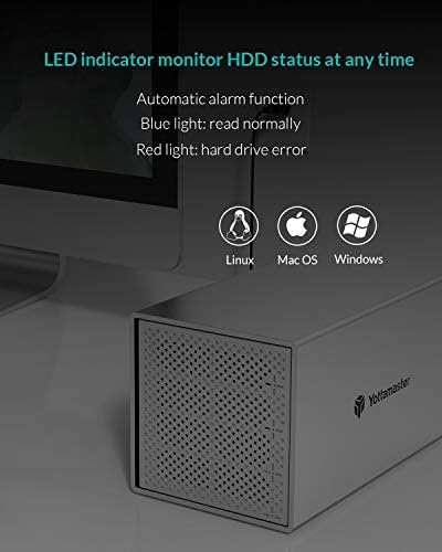 Јотамастер Алуминиумска Легура 4 Беј 2.5/3.5 Инчен Тип Ц Надворешно Куќиште ЗА Хард Диск USB3. 1 Gen1, Mac Стил Дизајниран За Лично Складирање Дома&засилувач; Канцеларија- [PS400