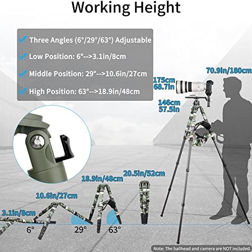 Пренослив Статив Од Јаглеродни Влакна-INNOREL LT324CG Професионален Статив За Тешки Стативи За Камера, Фотографија На Птици, DSLR, Максимално Оптоварување 66 фунти/30 кг, Макс