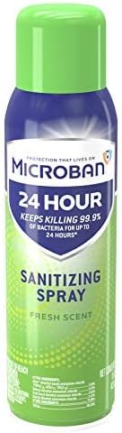 Микробан 24 Часовен Спреј За Дезинфекција, Свеж Мирис, 6 лименки/футрола, по 15 фл оз
