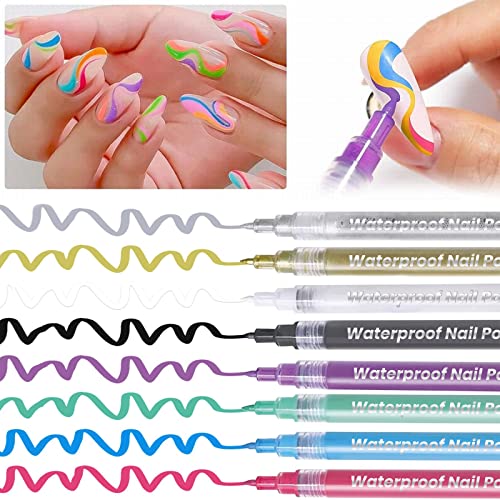 4 пакувања 3Д пенкала за нокти, точки на точки на точки за сликање обложувалници за DIY нокти за украсување на ноктите за нокти за нокти