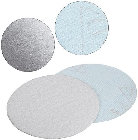 uxcell 50 парчиња 5-инчни алуминиум оксид бела сува кука и дискови за пескарење јамка што се собираат шкурка 320 решетки