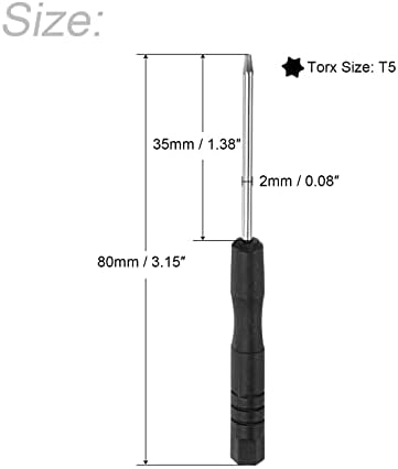 UXCELL MINI TORX SCRECKDRIVER, T5 Star Gead за поправки на електроника за гледање на очила, 5 компјутери