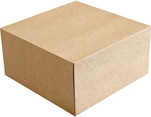 Уште една [15-пакет] кутии за подароци 8 x 8 x 4 кутии за подароци со кафеава хартија со капаци за подароци за изработка на кутии