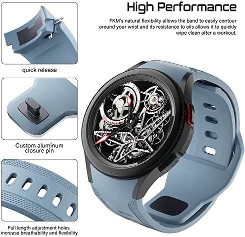 PEIPEIJIA Soft Fkm Watch Band Компатибилен Со Samsung Galaxy Watch 4 20mm 40mm 44mm, Без Јаз Нараквици, Луксузни Солидни Спортски