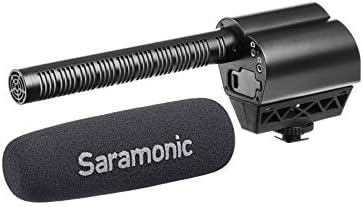 Saramonic VMIC PRO Super Direction Condenser Video Microphone со гумен шок, филтер со висок премин, контрола на ниво и прекинувачи со