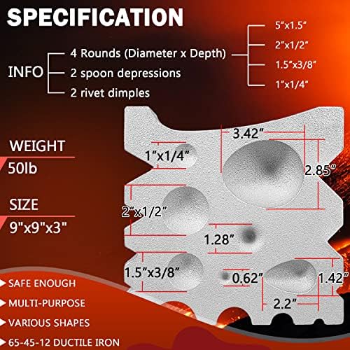 Тешки 50lb Ковач Swage Блок Ковач Наковална Ковачка Алатка/за Свиткување, Сечење, Удирање &засилувач; Формирање/За Ковачи, Метални Скулптори, Оклопни И други метални раб