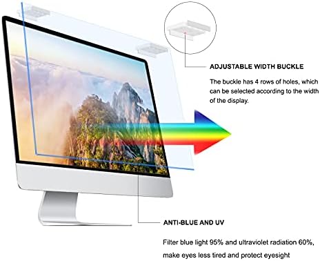 Виси 25, 26, 27, 28 инчи сино светло заштитен екран за компјутерски екран на сино светло блокатор, корица на компјутерски екран против сјај