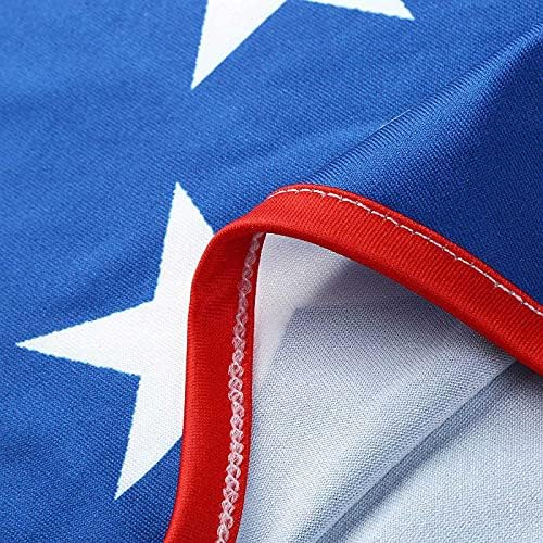 Ден на независност резервоарот на врвот на женското американско знаме печати на 4 -ти јули маички лабави без ракави v вратот патриотски