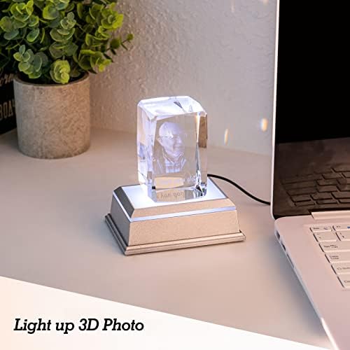 Ервеи LED светлосна основа за кристална уметност Шарен осветлен дисплеј штанд за 3D стакло LED дисплеј база за смола уметност светло