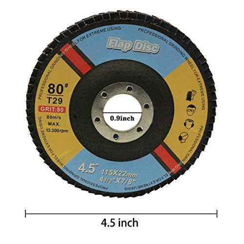 Flap Disc 80 Grit 4,5 x 7/8, T29 цирконија абразивно мелење тркало-10 пакет