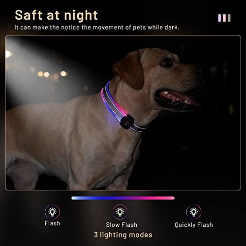 Јака За Кучиња Со фенерче со Полнење: LED Рефлектирачка Јака Со Usb Безбедност На Миленичиња Лесна Прошетка За Мали, Средни, Големи Xl Големи