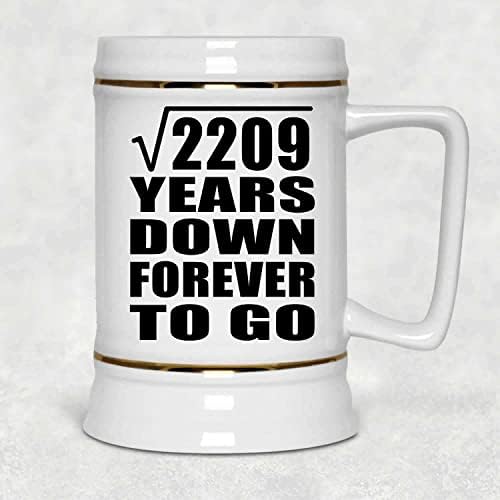 Дизајнирајте 47-годишнина Квадратен Корен од 2209 Години Засекогаш, 22оз Пиво Штајн Керамички Танкард Кригла Со Рачка За Замрзнувач, Подароци За