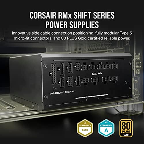 Corsair RM1200x Shift Целосно Модуларен Atx Напојување-Модуларен Страничен Интерфејс-ATX 3.0 &засилувач; PCIe 5.0 Во Согласност-Режим