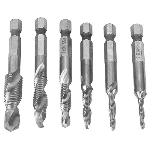 6pcs HSS Tap Drible Bit Set, метрички челик со голема брзина хексадецимална вежба за вежбање HSS HSS HEX SHANK DRIPH BIT SET M3