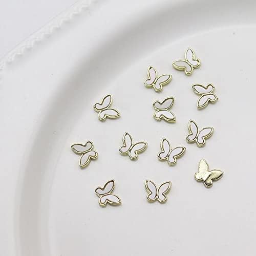 10 парчиња Исклучителна 3Д школка маникир маникир украси украси за нокти пеперутки за очигледни декоративни -