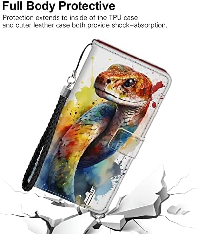ШЕНКАНГ СИНА Џеб Случај Погоден за iPhone Xr Змија Cobra Уметност - 13 Пари&засилувач; Лична КАРТА Картичка Слотови Паричник