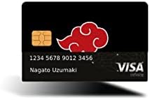 Weebnation Akatsuki 4PCS налепница за аниме картичка за дебитна, кожа на кредитна картичка - покритие и персонализирана банкарска картичка - солза, водоотпорна покривка на кар