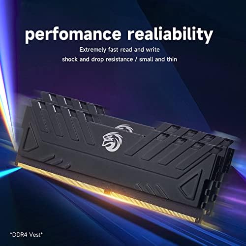 Kingspec DDR4 RAM меморија 16 GB 3600MHz Компјутерска меморија со HeatSink, CL24 1.35V Diual Channel Desktop Memory, 288-Pin DIMM,