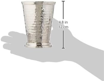 Алхемада од 12 мл зачукана чаша од никел Дерби без рачка - одлично за нане Juleps, други коктели или друг пијалок - ги одржува пијалоците ладно
