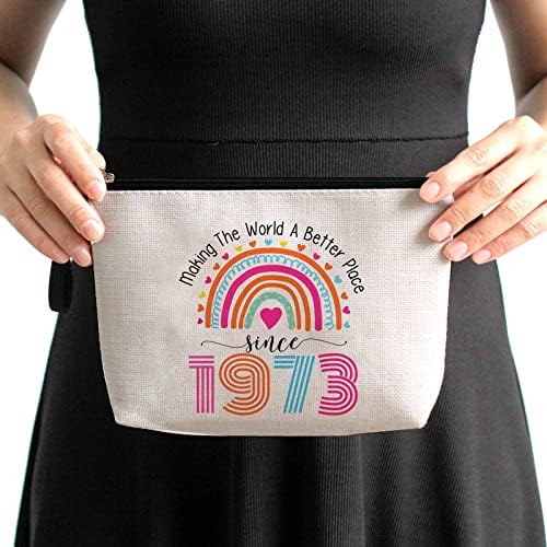 Ханамија На 50-Ти Роденденски Подароци За Жени - Правење На Светот Подобро Место Од 1973 Година, 50 Години Торба За Шминка За Неа, Пријателка,