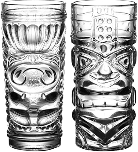 Кабилок Проѕирни Очила Проѕирни Очила Хавајски Декор 2 парчиња Атрактивни Чаши За Пиење Проѕирни Стаклени Чаши Модерни Тамблери