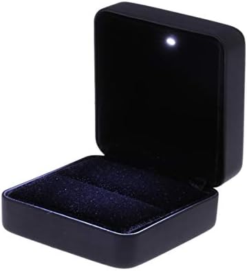 Lioobo Предлог Прстен Кутија Преносни LED Осветлување Прстен Кутија Накит Венчален Прстен Кутија За Подароци Кутија За Накит За Свршувачка Свадбена Церемонија Годишн?