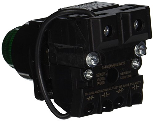 Сименс 52BT6J3a Тешкиот притисок за тестирање на копчето, вода и масло затегнат, осветлен, трансформатор, ламба од 755 тип или 6V LED, зелена, 1NO - 1NC контактни блокови, напон о