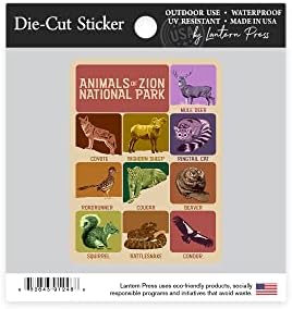 Умирајте ја налепницата Сион Национален парк, Јута, животни од Сион, налепница за винил од контура од 1 до 3 инчи, мали