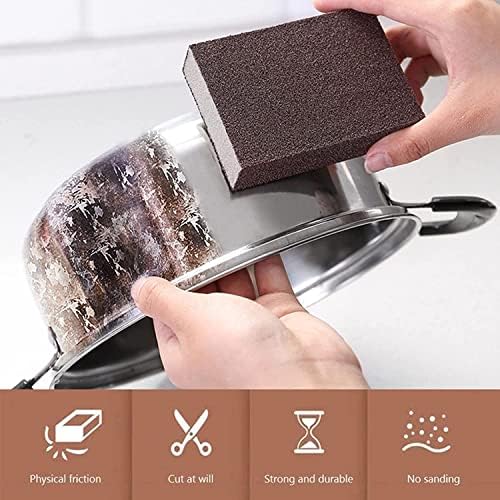 5 парчиња Нано Карборунум сунѓер, Carborundum Cleaning Sponge Chush, Nano Emery Cleaning Clear Scrub, Алатки за чистење на домаќинствата памук за отстранување на кујната за чистење 'рѓа